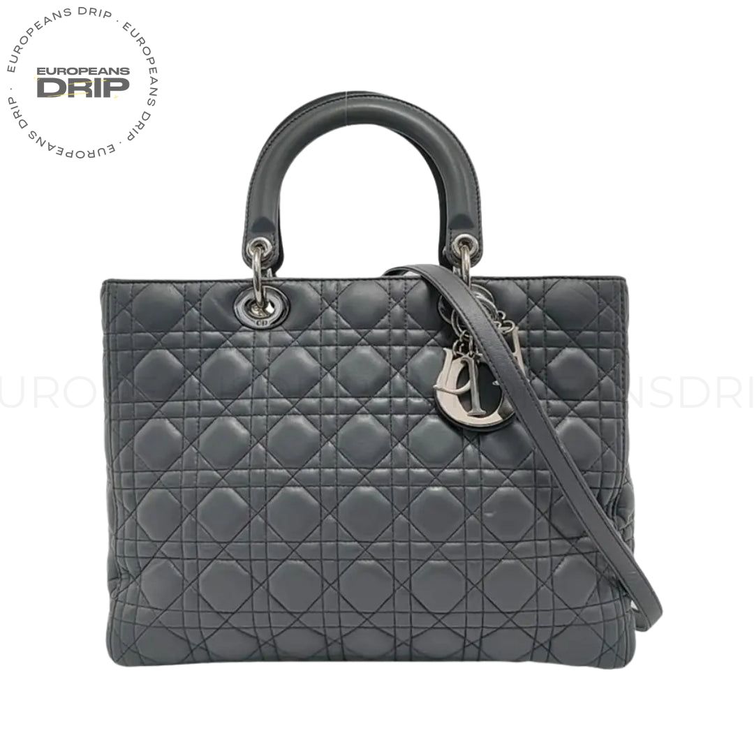Large Grey Dark MV of Lambskin 24 cm