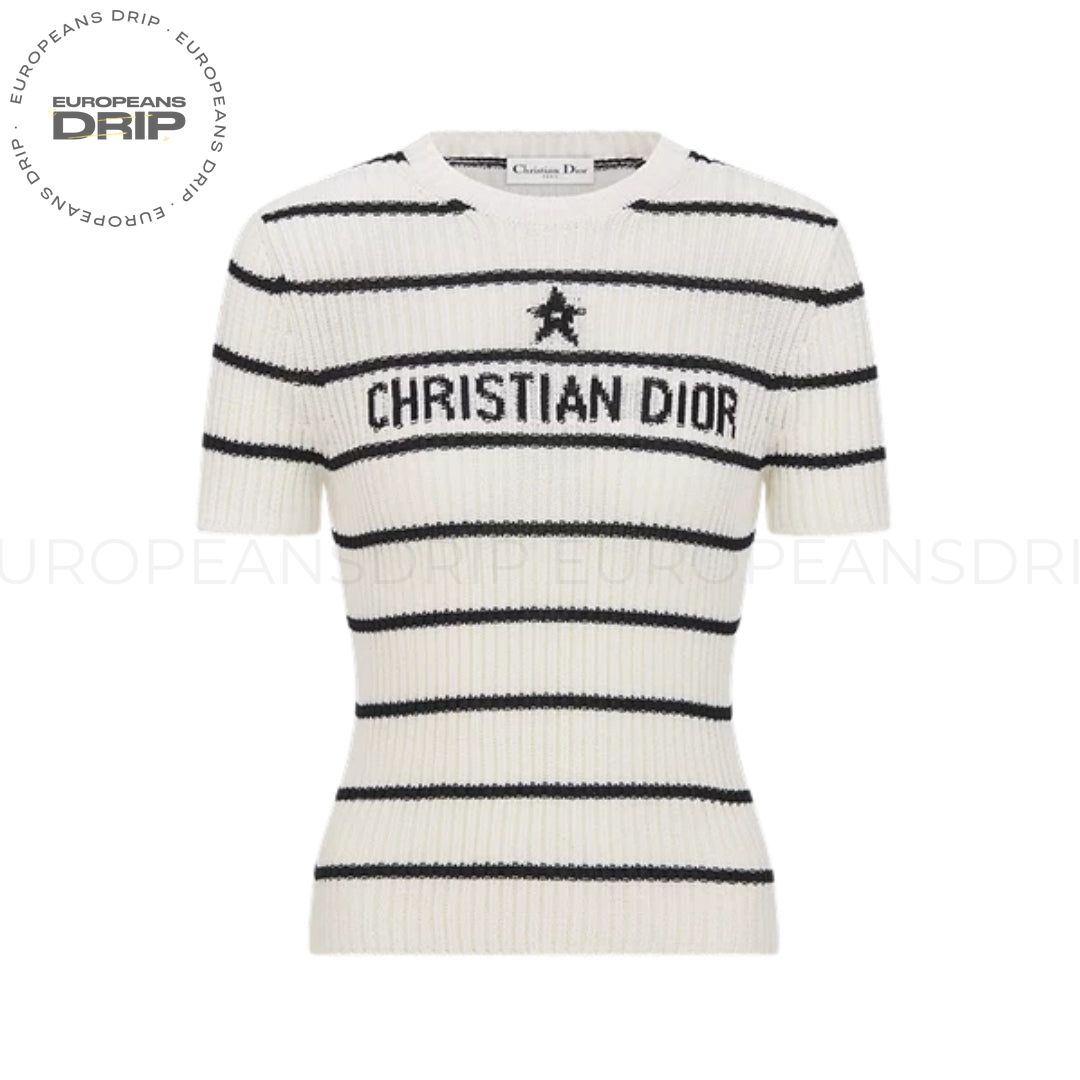 Sweater Cotton coste ecru and Blue Navy