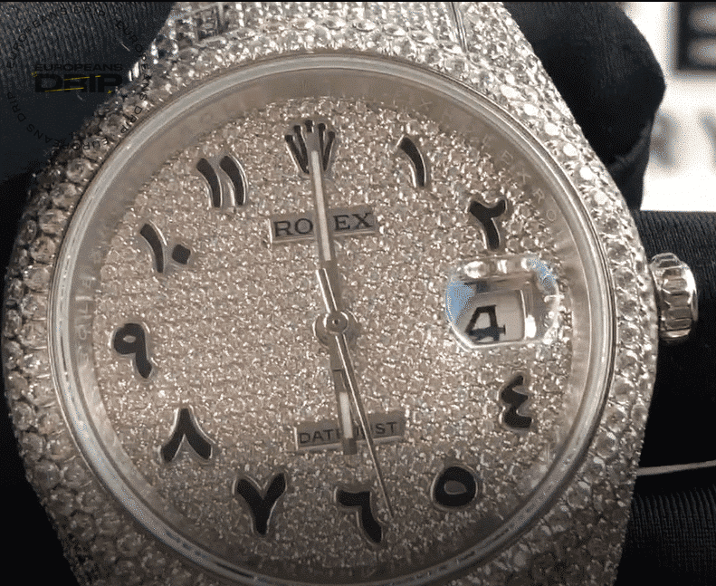 DATEJUST WHITE GOLD DIAMOND ARABIC DIAL ICED OUT