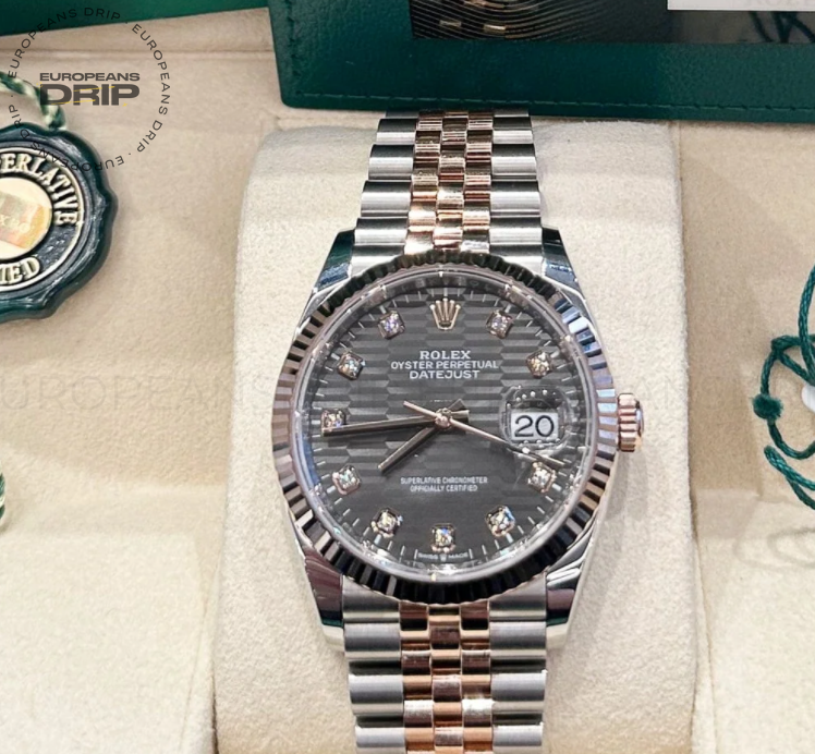 Date just rose gold motif diamond dial 36mm