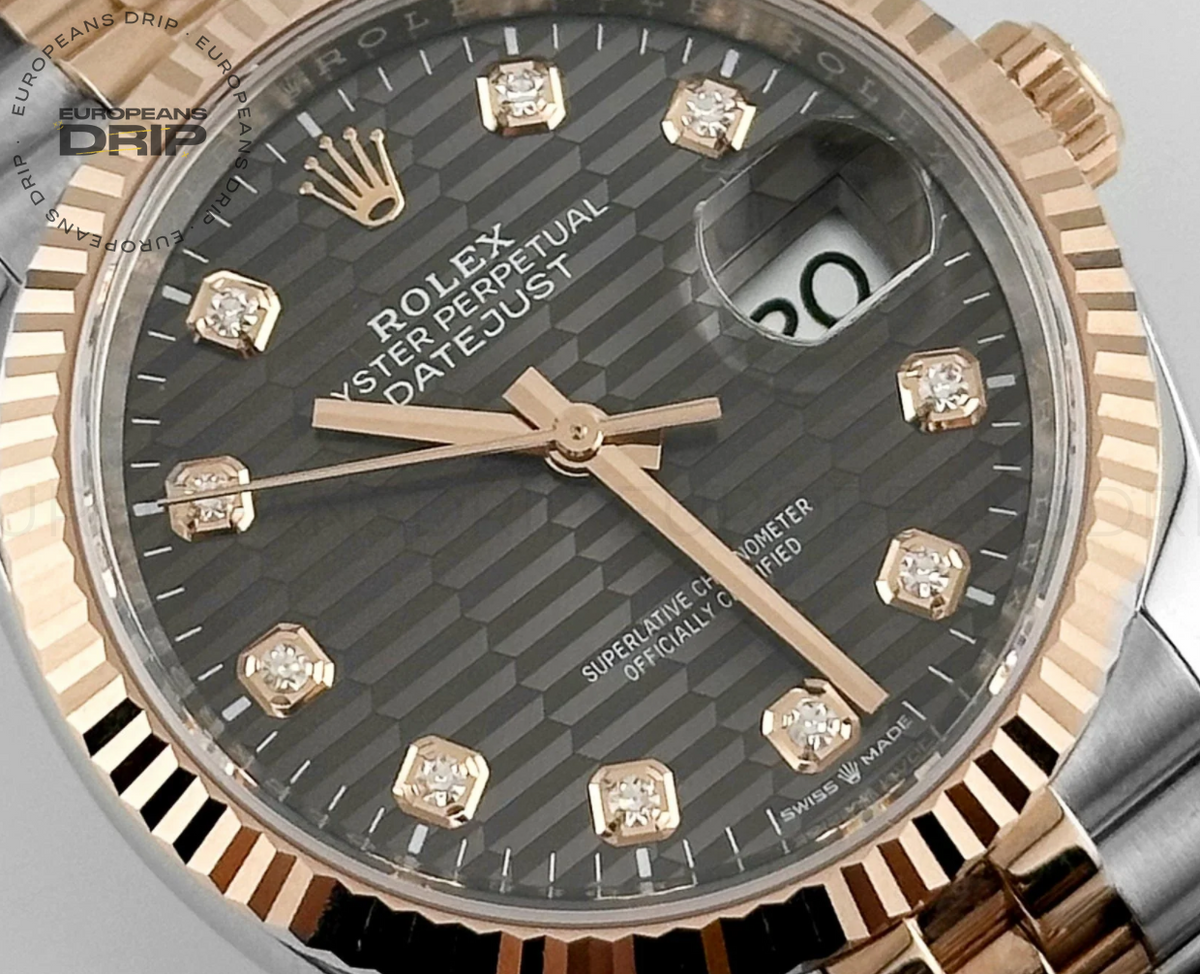 Date just rose gold motif diamond dial 36mm