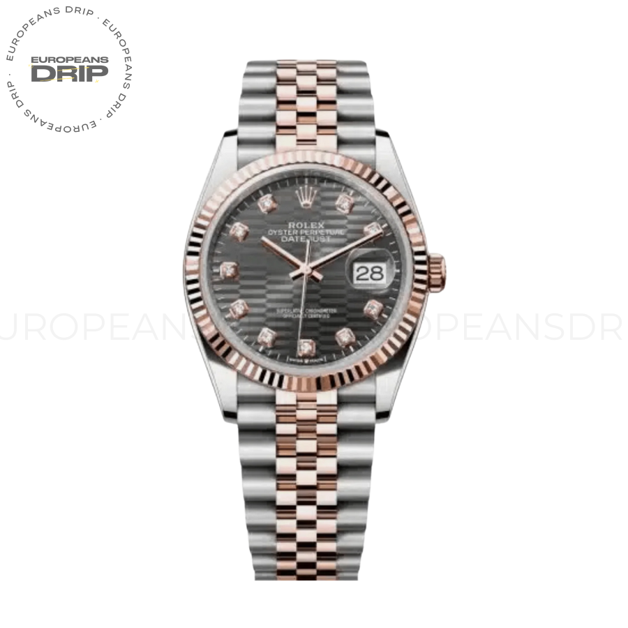 Date just rose gold motif diamond dial 36mm