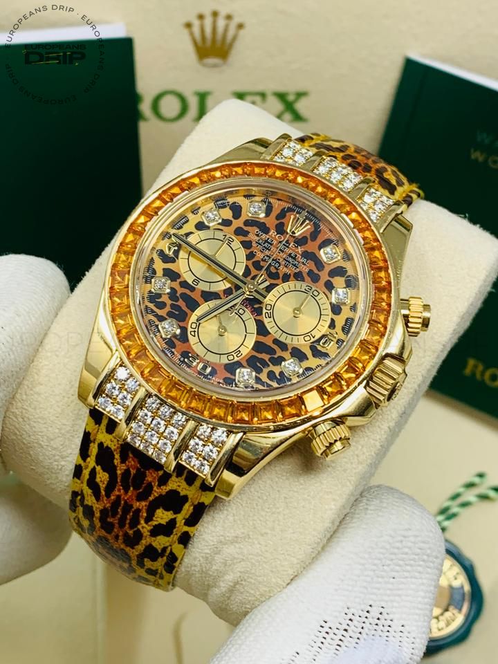 Yellow Gold Leopard Diamond Dial