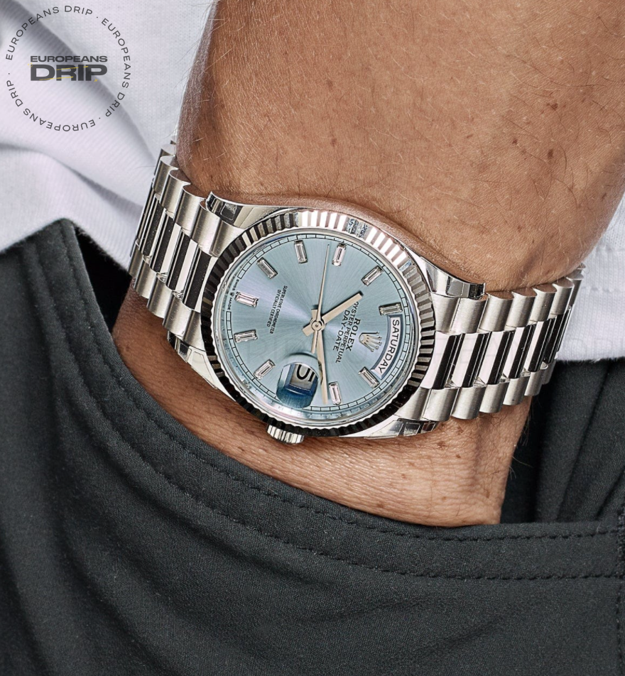 Day-date ice blue baguette dial 36mm