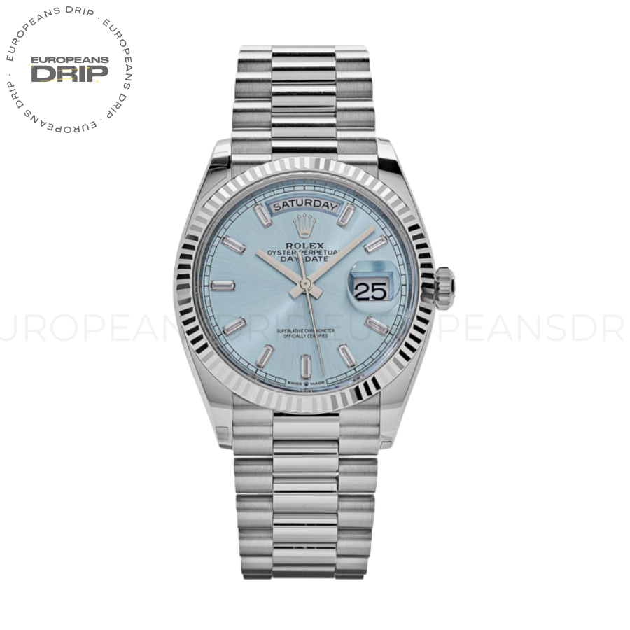 Day-date ice blue baguette dial 36mm