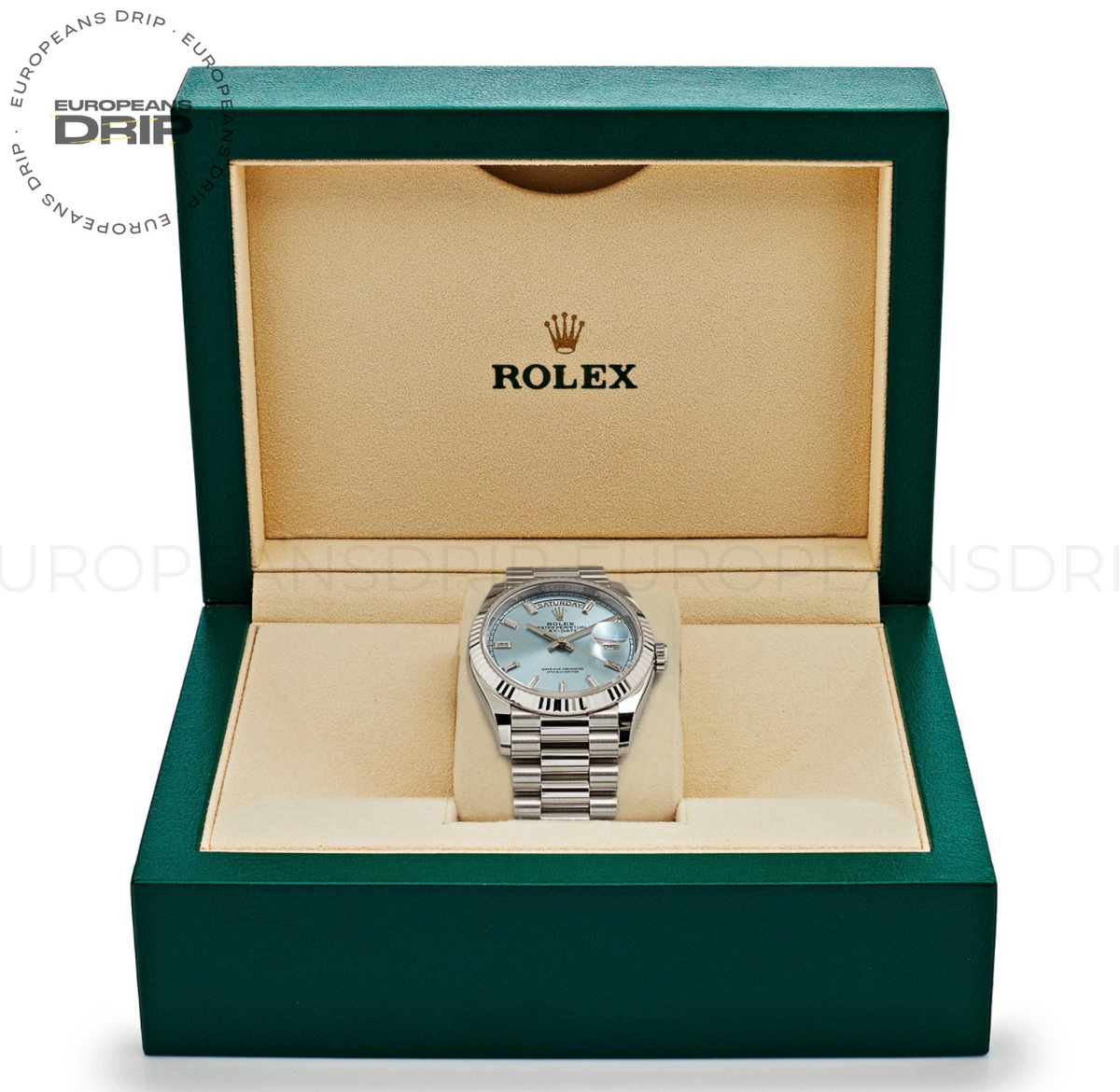 Day-date ice blue baguette dial 36mm