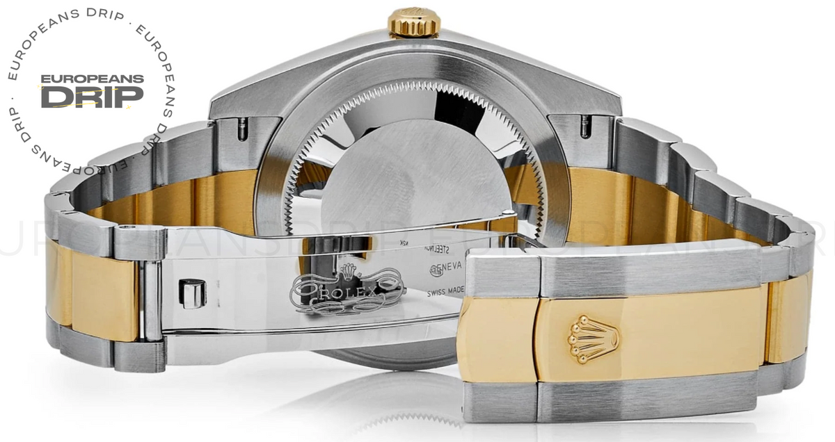 Date just yellow gold black dial 41mm