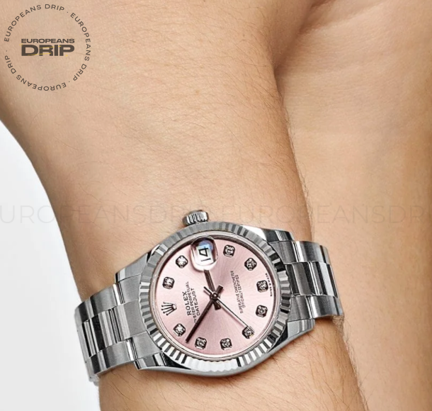Date just ladies pink diamond dial 31mm