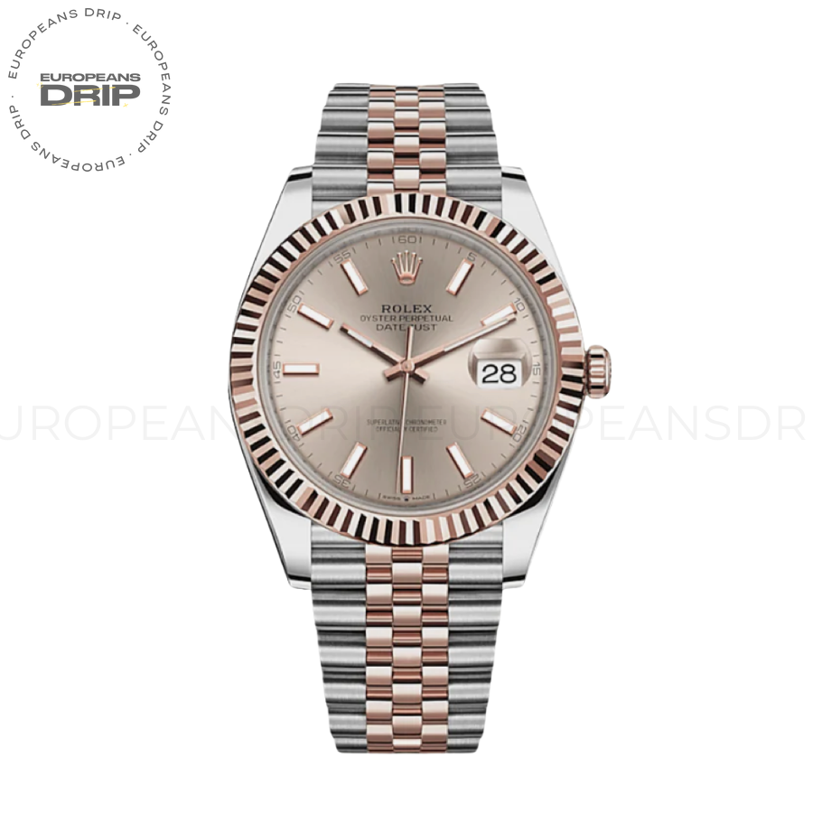 Date just rose gold sundust dial 41mm