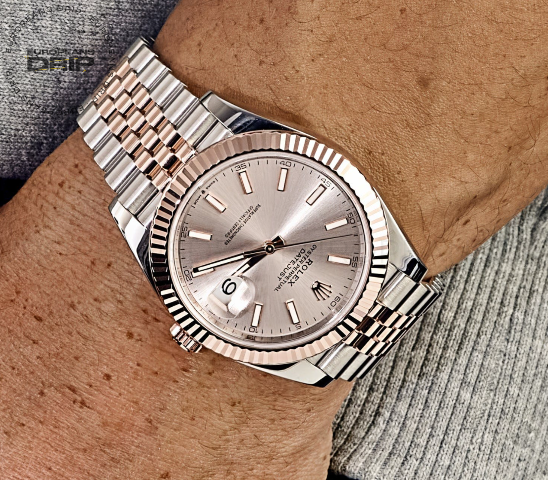 Date just rose gold sundust dial 41mm