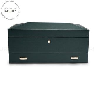 WOLF British Racing 10 Piece Watch Box with Storage | Green