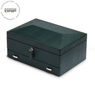 WOLF British Racing 10 Piece Watch Box with Storage | Green
