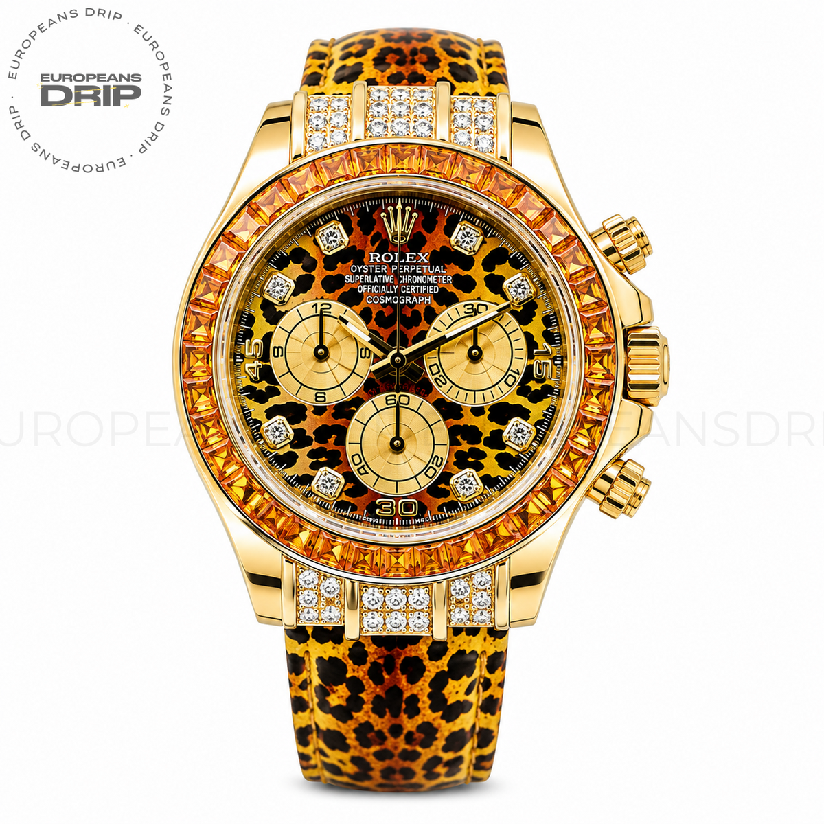 Yellow Gold Leopard Diamond Dial