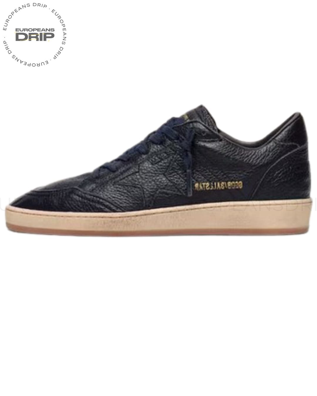 Star in navy-blue leather with tone-on-tone leather