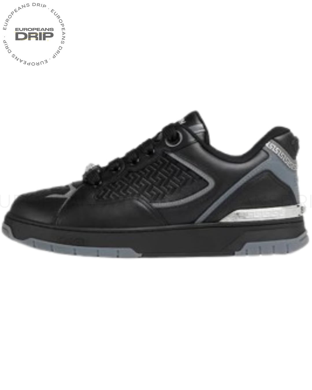 Biggie Basket Embellished Leather Black Silver