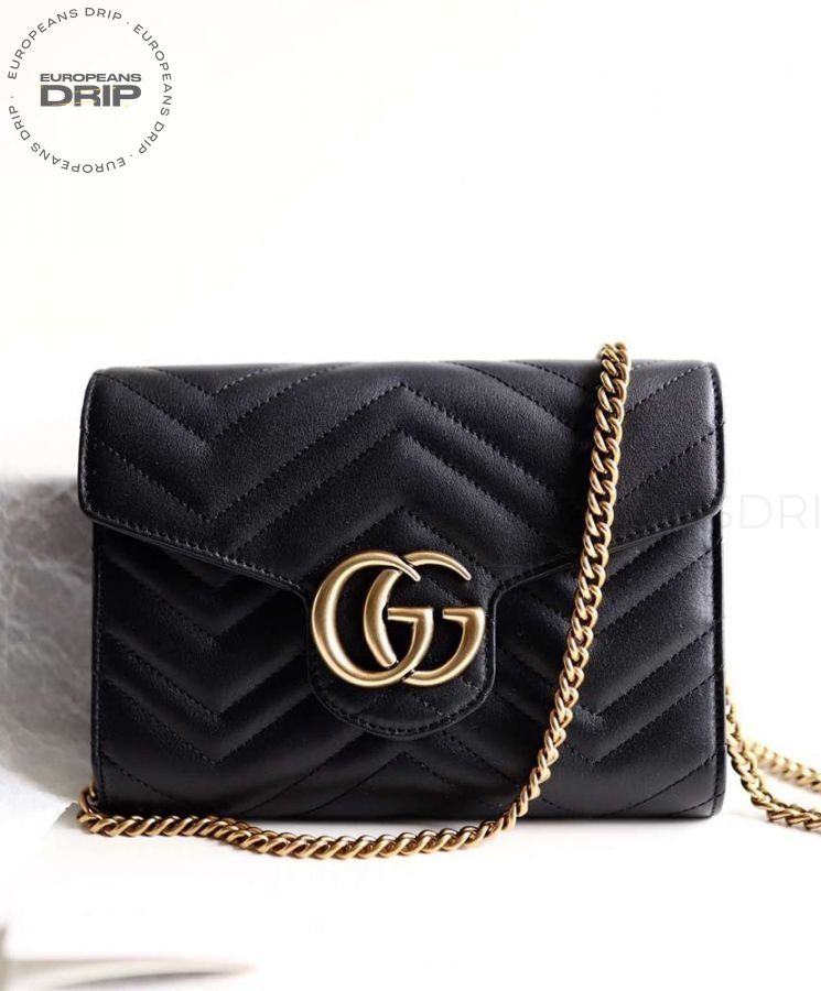 GG Marmont Matelasse Black 21 cm