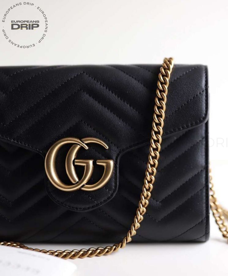 GG Marmont Matelasse Black 21 cm