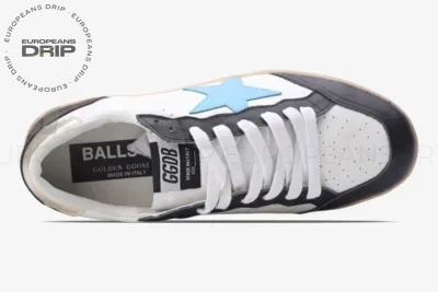 Star White Brown Blue Leather