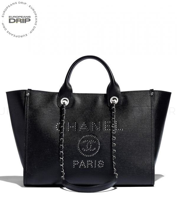 Shopping Bag leather Black 38.6 cm
