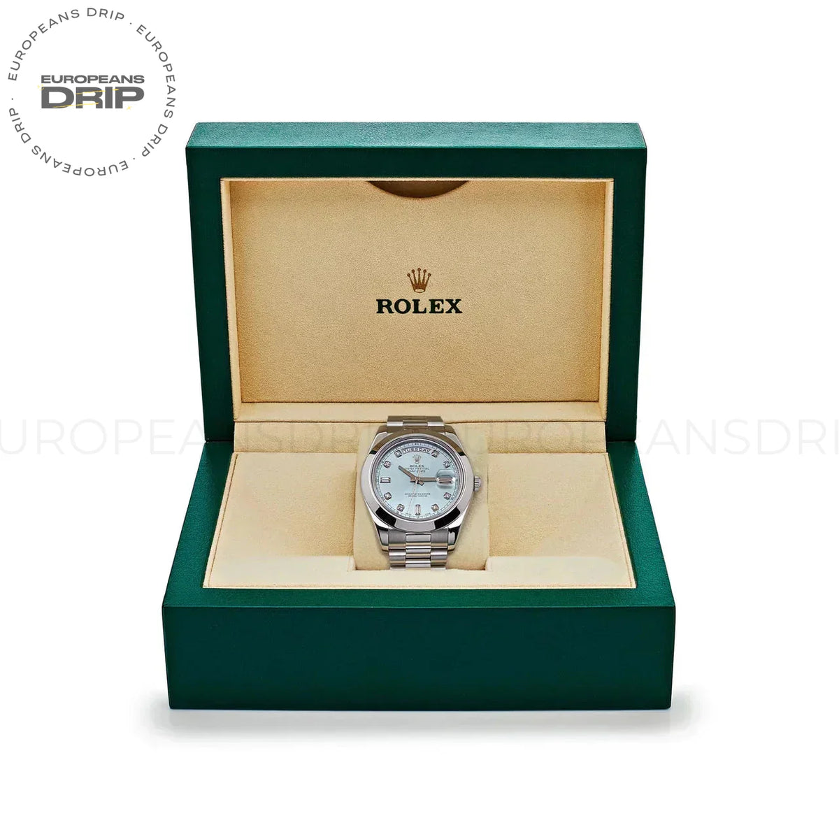 Day-Date II 218206 Platinum Blue Diamond Dial