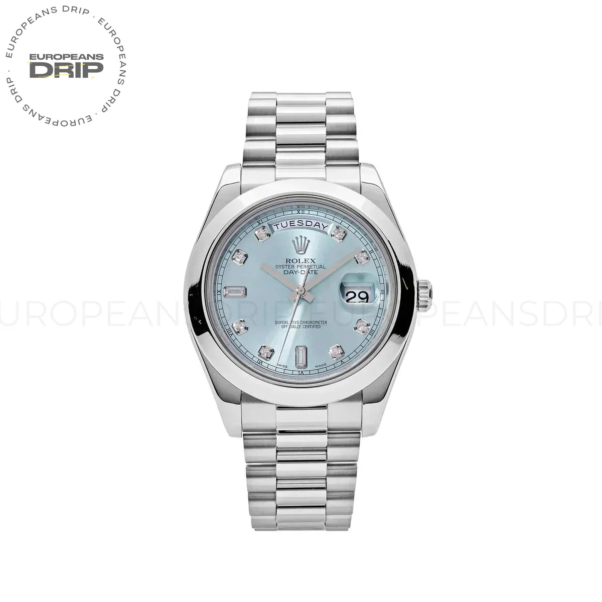 Day-Date II 218206 Platinum Blue Diamond Dial