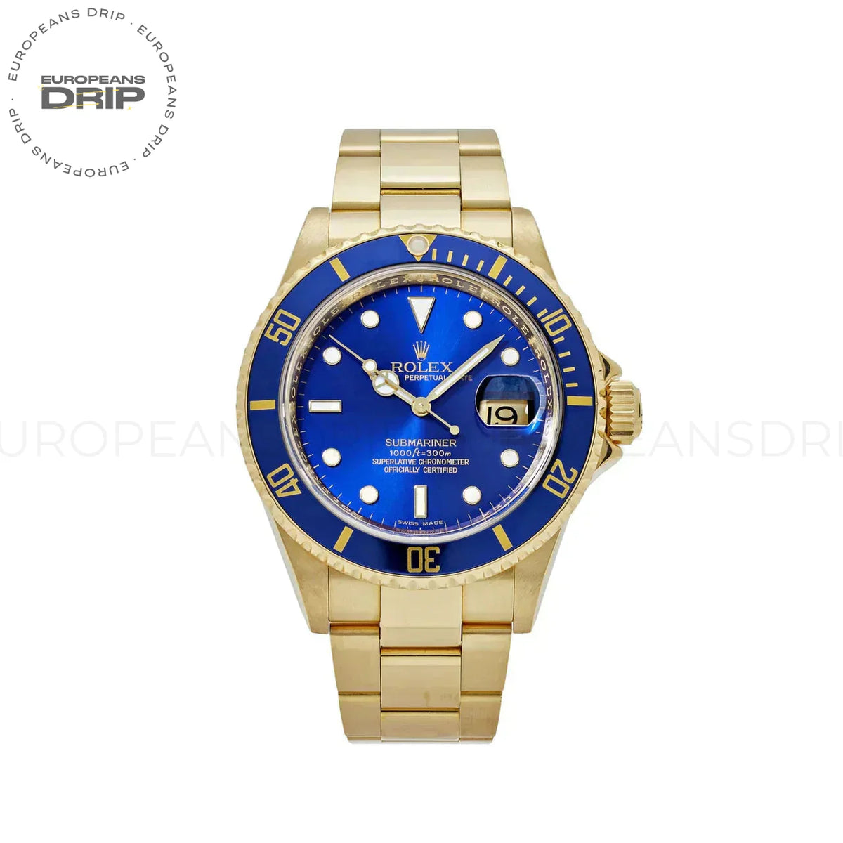 Submariner Date 16618LB Yellow Gold Blue Dial