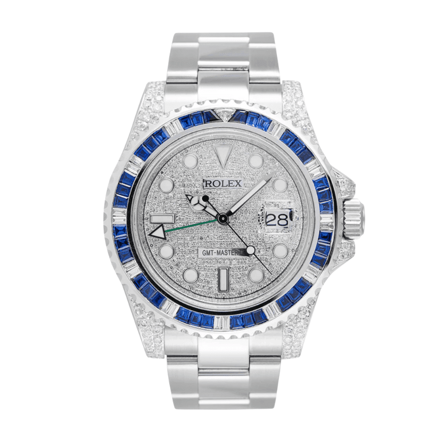 47-Rolexgmt-masteriicustombezeldiamondpavedial40mm_5fd2093d-12e3-4b3e-b19a-49cd5ae9106a.png Gmt-master ii custom bezel diamond pave dial 40mm - Image 1
