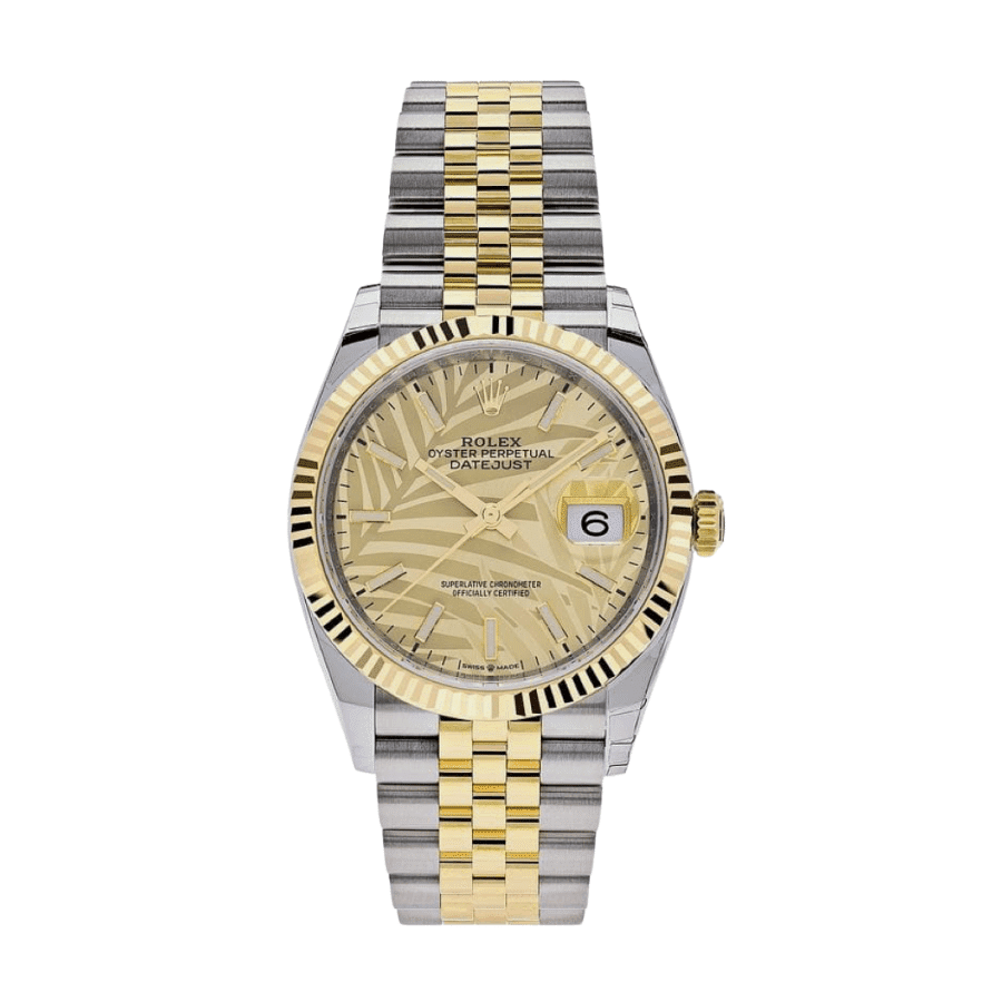 53-datejustyellowgoldpalmmotifdial36mm.png Date just yellow gold palm motif dial 36mm - Image 1